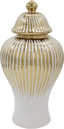 Keskor Decorative Vase Ceramic White 18x18xH36cm