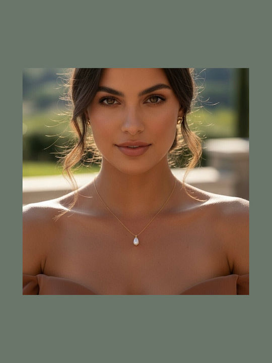 Duestelle Italia Necklace Made of Gold Plated Steel with Pearls Duestelle Italia Necklace Made of Gold Plated Steel with Pearls