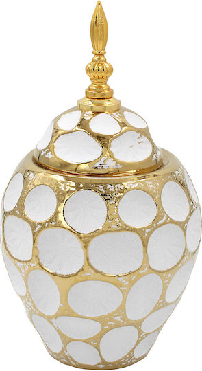 Keskor Decorative Vase Ceramic White 16x16xH29cm