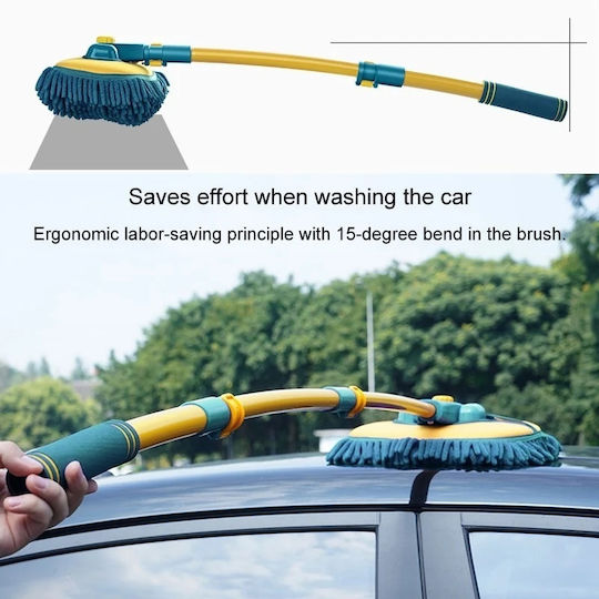 Car Wash + Polishing Kit Telescopic Brush Microfiber Cloth 100×50cm