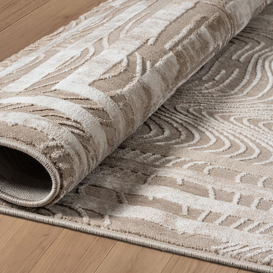 Beauty Home 9257 Rechteckiger Beigen Wohnzimmer Teppich 160x230cm