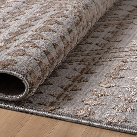 Beauty Home 9445 Rechteckiger Beigen und Grau Wohnzimmer Teppich 133x190cm