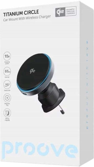 Proove Car Mobile Mount with Magnet & Wireless Charging 15W Black
