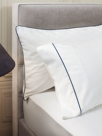 Aigaion Super-Double Bed Sheet Set With 2 Pillowcases With Rubber Hugger 160x200+40cm Blue 3 Pieces