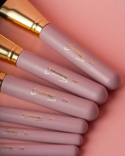Emmanouela Cosmetics Професионален Комплект с Четки за Грим за Фон дьо тен от Синтетичен Косъм The Pro 15 бр