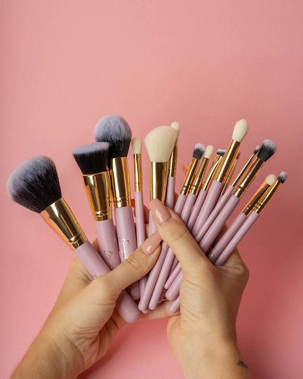 Emmanouela Cosmetics Професионален Комплект с Четки за Грим за Фон дьо тен от Синтетичен Косъм The Pro 15 бр