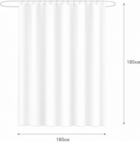 MRShome Duschvorhang 180x180cm Weiß MRShome Duschvorhang 180x180cm Weiß
