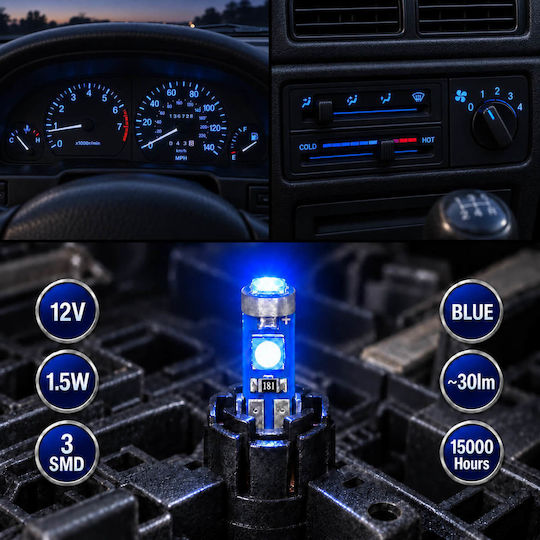 Autolampen & Motorrads T5 LED Blauen 12V 1.5W Menge 2
