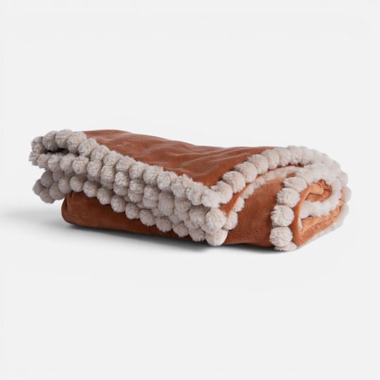 Nef-Nef Homeware Pompozia Σετ Κουβέρτα Πικέ Καναπέ 130x180εκ. Camel