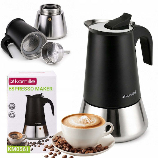 Kamille Electric Stovetop Espresso Pot Black