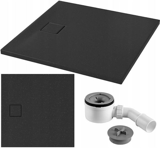 Cersanit Square Acrylic Shower Tray 90x90cm Black