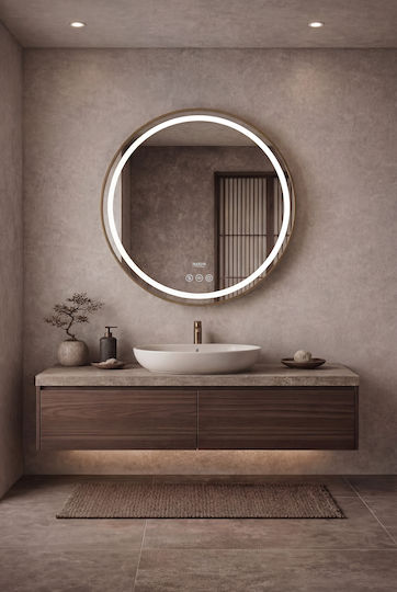 Naron Round Led Touch Metal 80x80cm Gold