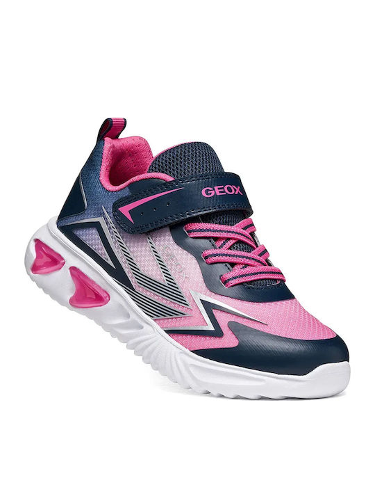 J Assister Kids Sneakers Anatomic with Hoop & Loop Closure & with Lights Blue