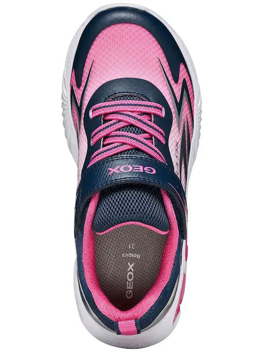 J Assister Kids Sneakers Anatomic with Hoop & Loop Closure & with Lights Blue