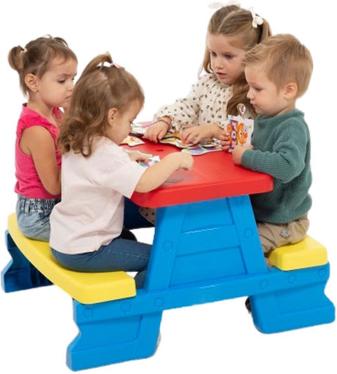 Kids Table Set with Chairs for Painting Plastic Blue Kadax