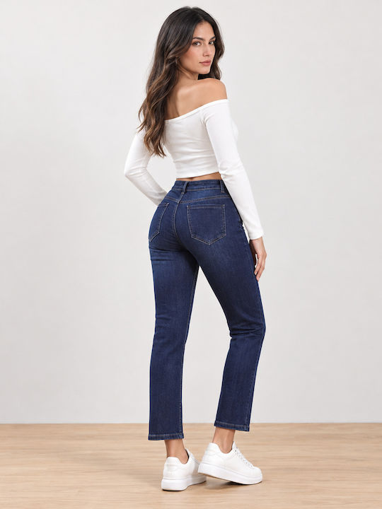 Pantaloni Jean Dama Cu Talie Înaltă Slim Fit