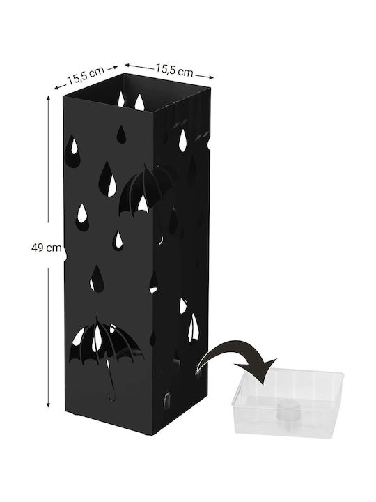 Leobert Regenschirmständer Metallisch Schwarze 15,5x15,5x19cm