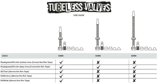 Supapă Tubeless Irizată 60mm