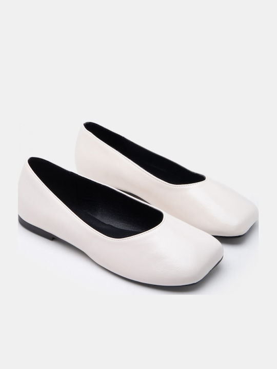 Damen Ballerinas Spitz zulaufend Weiße