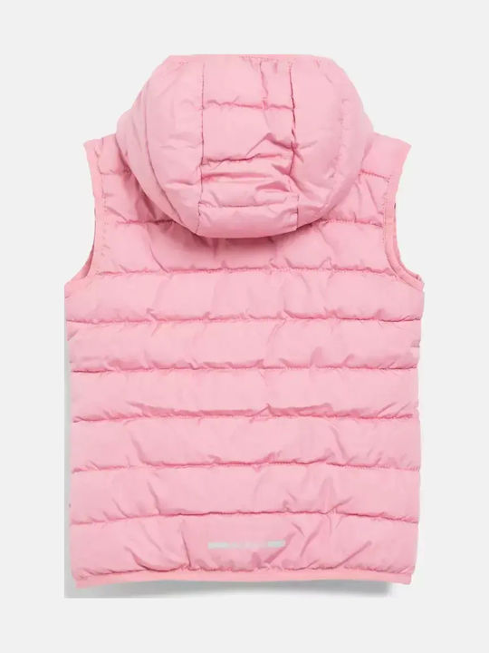 Kids Casual Sleeveless Short Pink Jacket