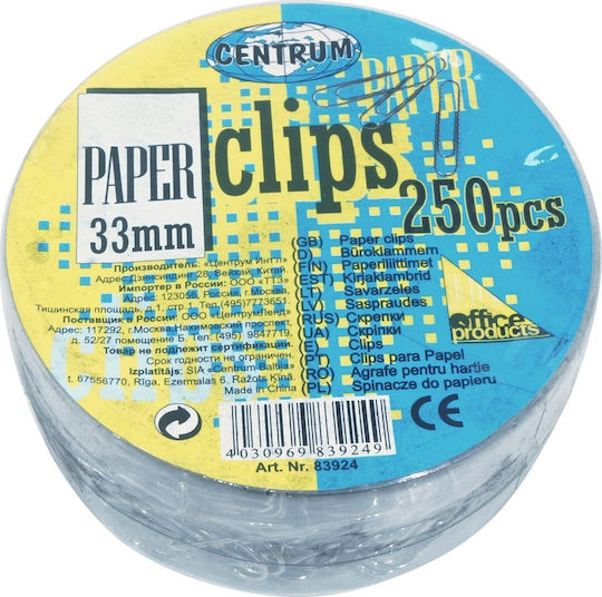 Centrum Büroklammern 33mm 250 Stück