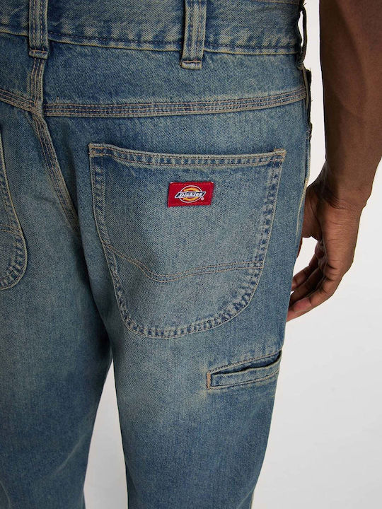 Men's Jeans Pants Relaxed Baggy Fit Khaki Tinted Blue