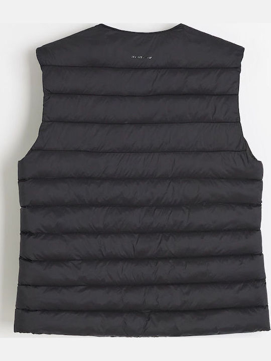 Women's Sleeveless Jacket for Spring/Autumn Black