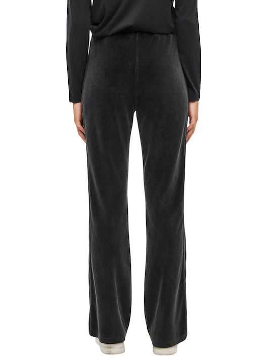 Velvet Flared Sweatpants Black