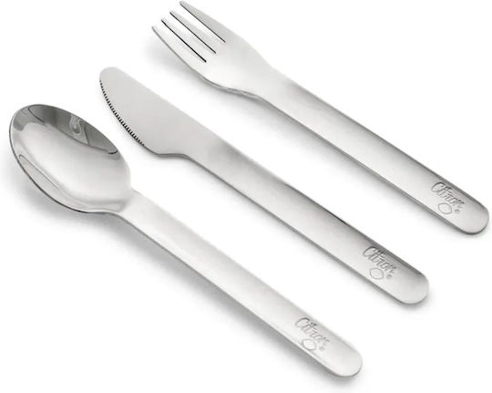 Лъжица Нож & Вилица Inox Силиконова Кутия Purple 3 бр Citron