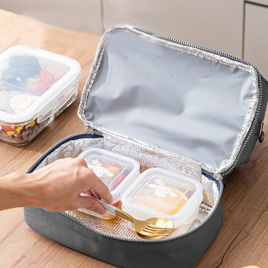Lean Toys Schulische Isolierte Kinder Lunchtasche Handtasche 3l Silber 25x16x27cm