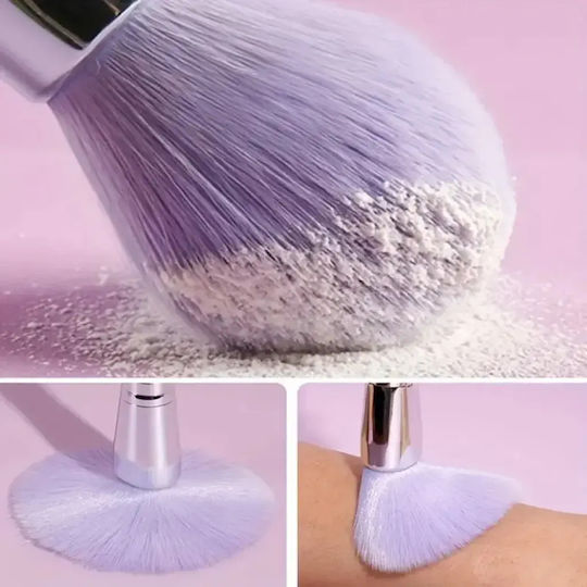 Set Profesional Cu Pensule De Machiaj Pentru Fundație Din Păr Natural 10 Bucăți
