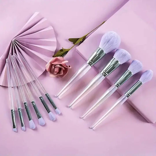 Set Profesional Cu Pensule De Machiaj Pentru Fundație Din Păr Natural 10 Bucăți