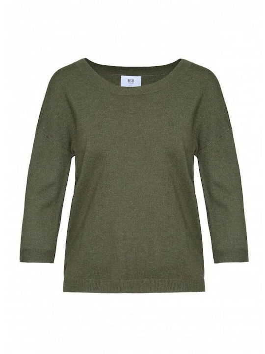 Women's Sweater with 3/4 Sleeve Khaki