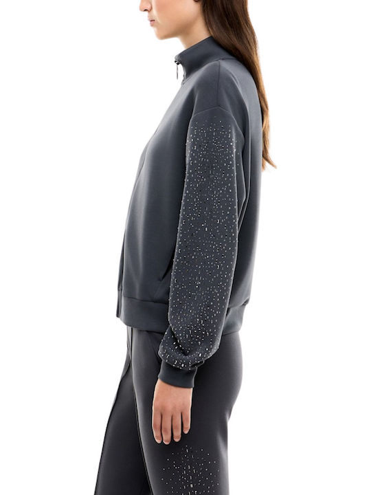 Women's Grey Sweatshirt Cardigan
