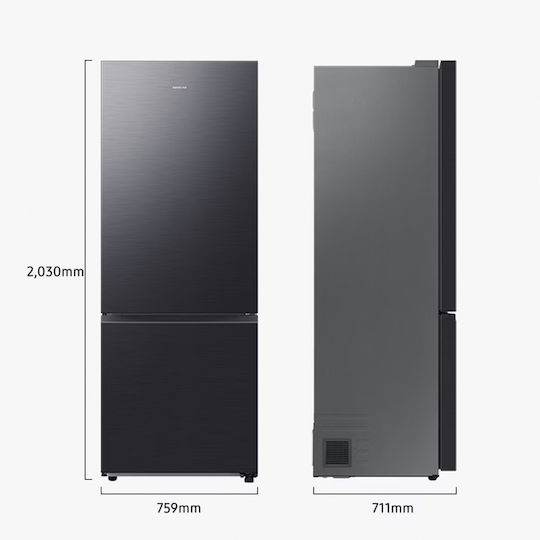 Samsung Хладилник с фризер 538л В203xШ75.9xД71.1см Сив RB53DG703DB1EO
