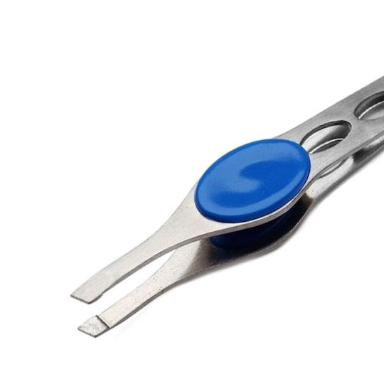 Augenbrauenpinzette mit Schräger Spitze Silber