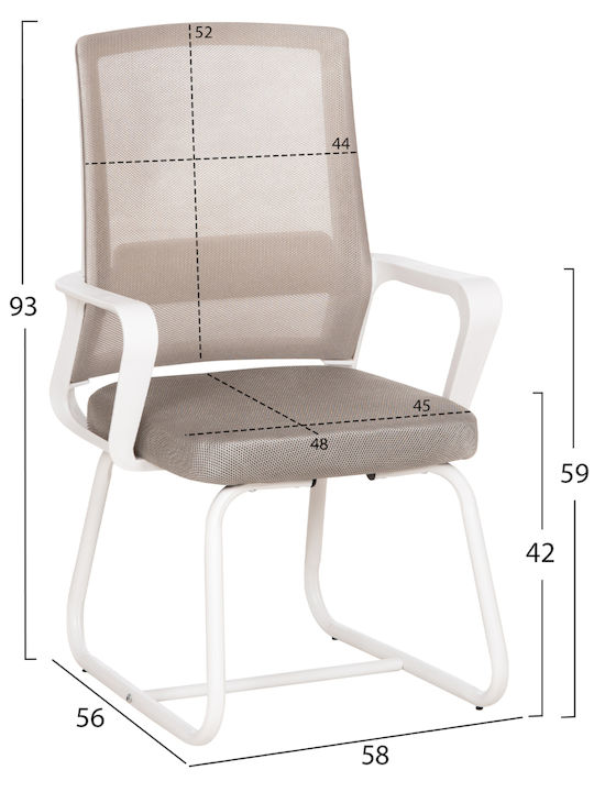 Visitor Chair Caster in White Colour Visitor Chair Caster in White Colour