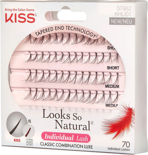 Kiss Looks So Natural Gene False Magnetice Smocuri Individuale Negre 70 Bucăți