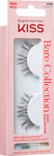 Kiss Bare Falsche Wimpern Schwarz mit Klebstoff