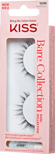 Kiss Bare Falsche Wimpern Schwarz mit Klebstoff