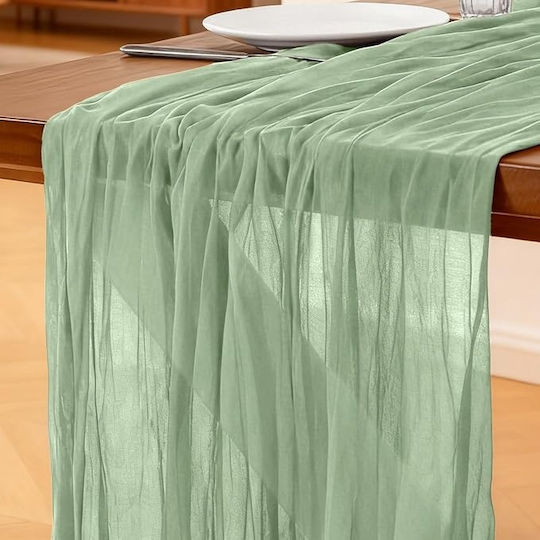 Runner Cheesecloth Salvie Verde 90x300 cm