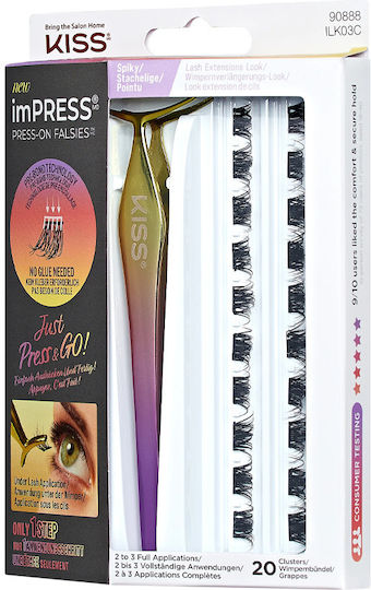 Kiss ImPRESS Kit Press-on Extensions Μαύρα 20τμχ