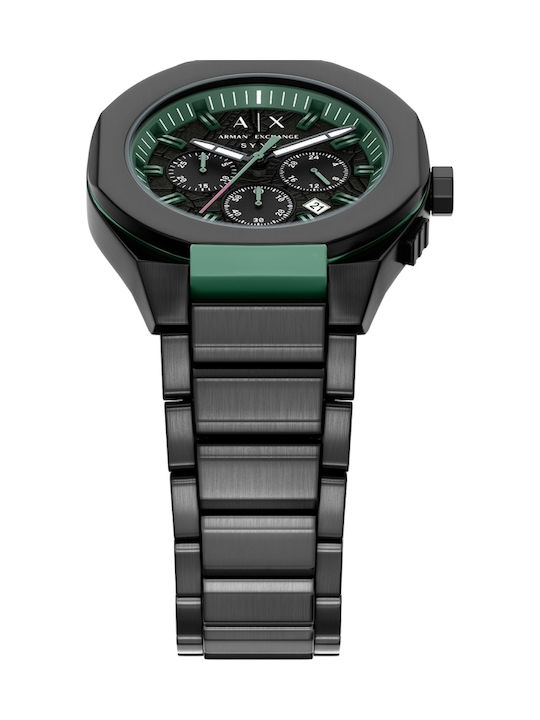 Armani Exchange Ceas Bărbătesc 44mm Cronograf Cu Baterie Cu Brățară Din Oțel Negru