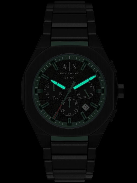 Armani Exchange Ceas Bărbătesc 44mm Cronograf Cu Baterie Cu Brățară Din Oțel Negru