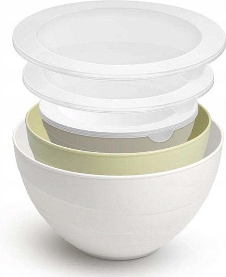 Lumarko Plastic White Salad Bowl 3 Pieces