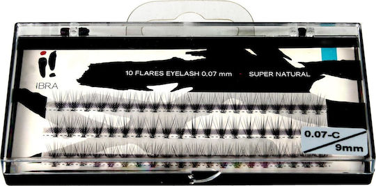 Ibra Tufts False Eyelashes Super Natural 0.07 C-9mm 60 Pieces