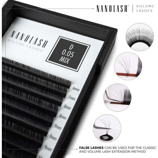 Nanolash Βλεφαρίδες 0.07 / C με Κόλλα