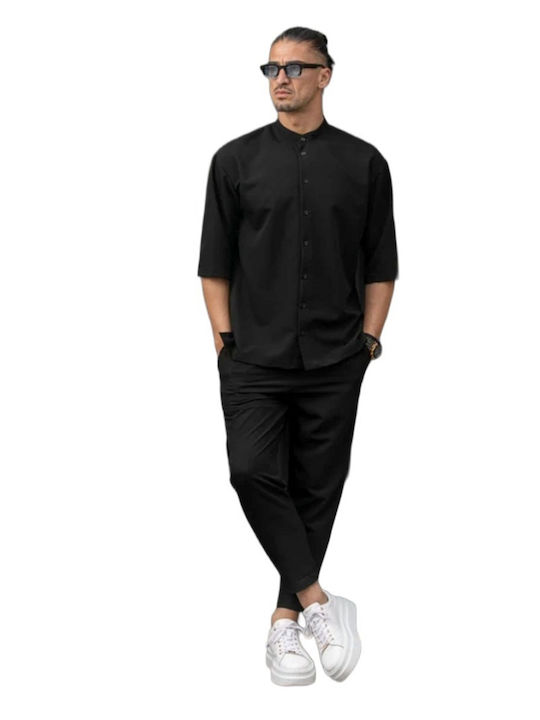 Дълъг ръкав Overshirt със Широка Кройка Черен