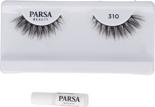 Parsa Beauty Künstliche Wimpern 3D-Effekt Volumen Fabulous 1 Paar & Kleber No 310