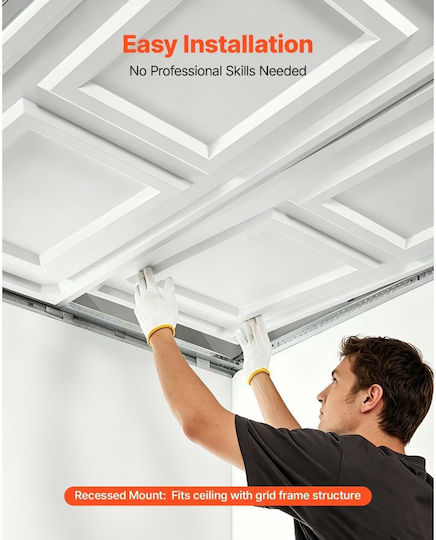 3D Wall Panels from PVC with Glue Paintable White 60.5x121.5cm 12 Pieces